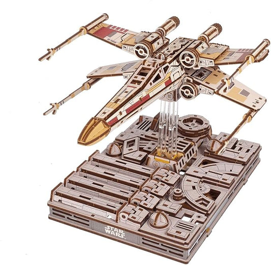 UGEARS Star Wars ™ Luke Skywalker’s X-Wing Starfighter ™ Wooden 3D Puzzles for Adults – Mechanical Wood Model Kits, Star Wars Model Kit, DIY 3D Puzzle, Hobby for Adults, Brain Teaser
